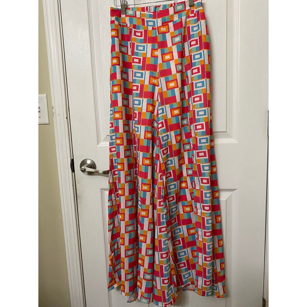 Davi & Dani Retro Colorblock Beach Pants Size S N… - image 1
